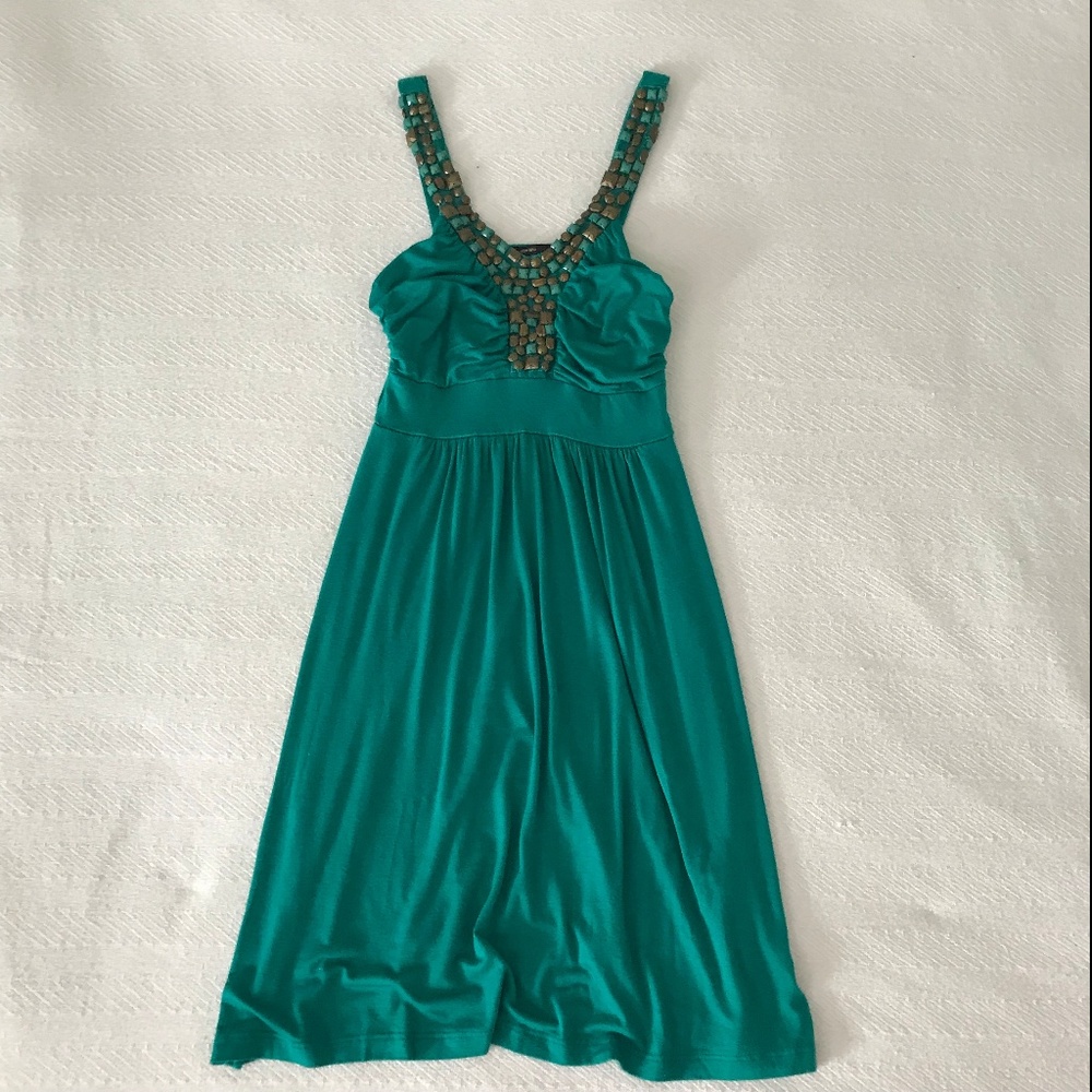 turquoise sequence dress